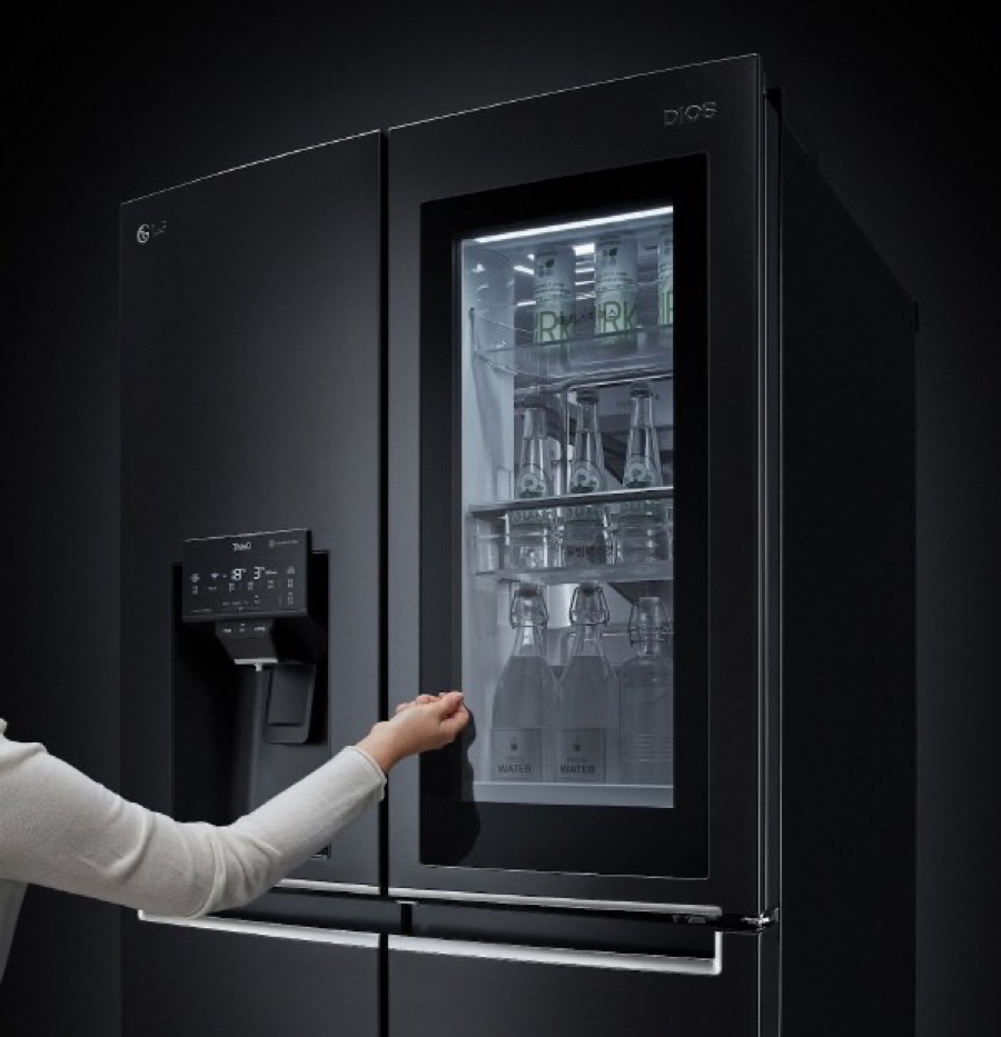 An LG refrigerator with a built-in dispenser repaired by Doctor Maintenance in Baltimore, MD